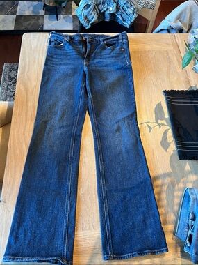 GAP 90’s loose flare mid ride Classic Women's Dark Blue flare jeans